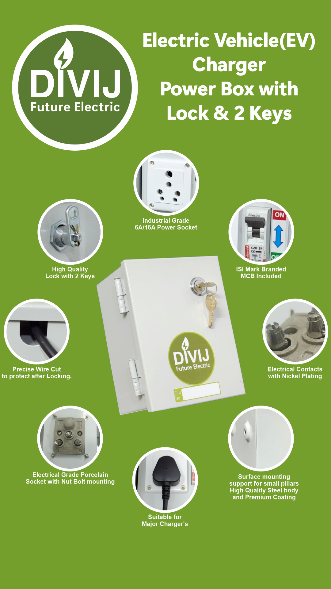DIVIJ EV CHARGER POWER BOX WITH LOCK - Image 16